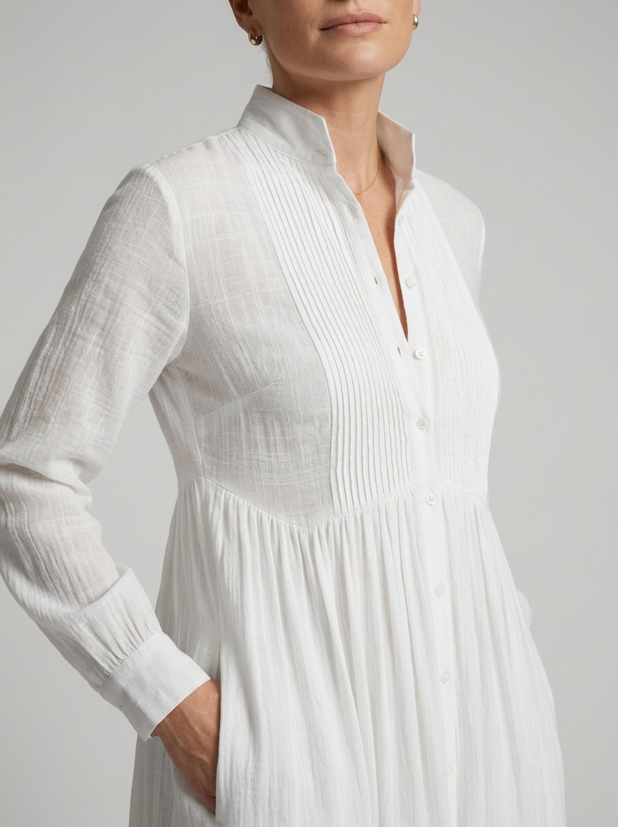 Luna | Button-Front Long Sleeve Maxi Dress