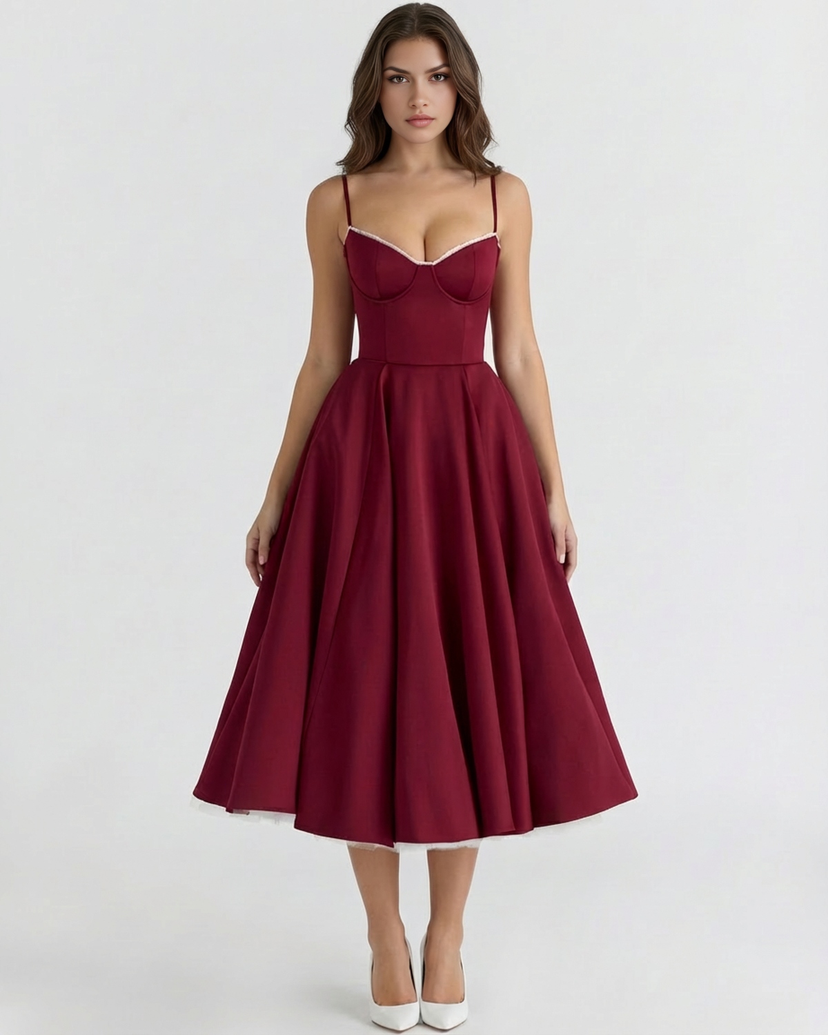Willa | Corset Tulle Midi Dress
