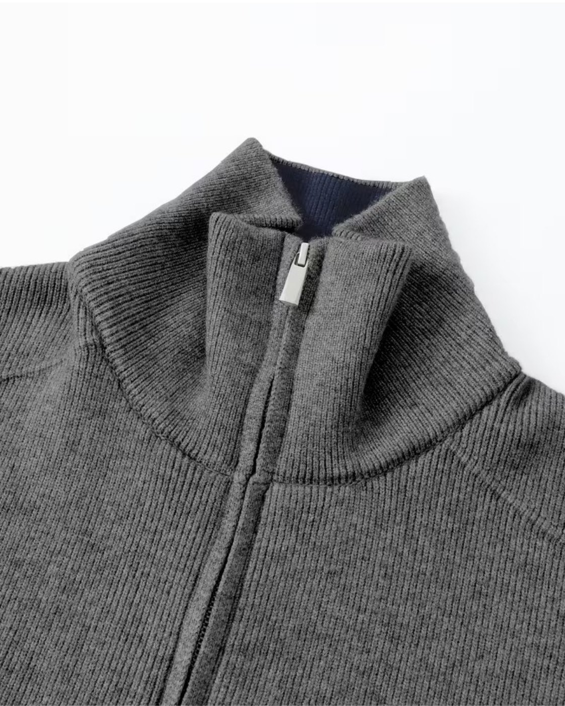 Ulf | Full Zip Knit Cardigan with Stand Collar