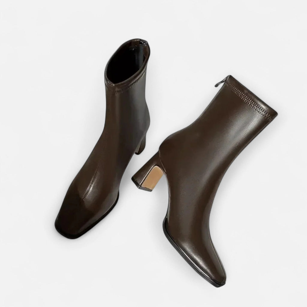 Yseult | Square Toe Block Heel Ankle Boots