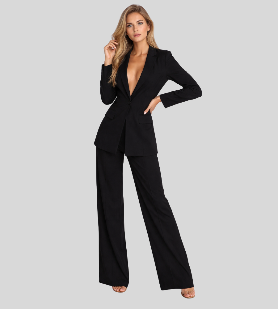 Susannah | Tailored Blazer & Wide Leg Trouser Suit Set