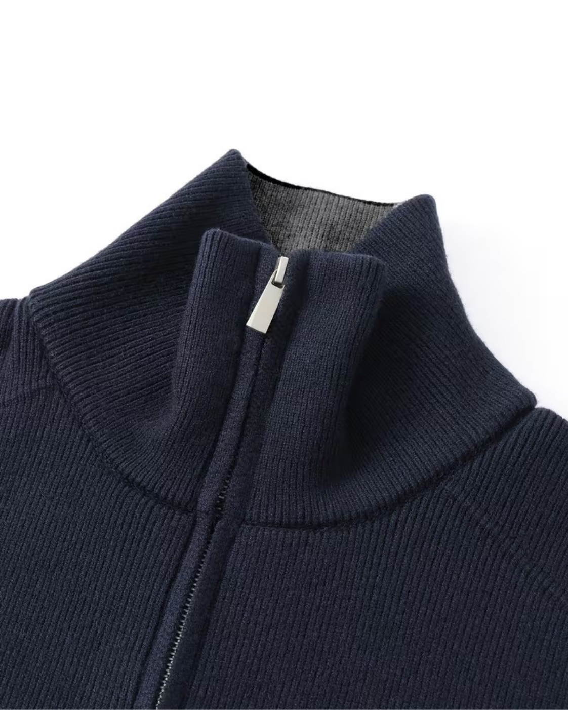 Ulf | Full Zip Knit Cardigan with Stand Collar