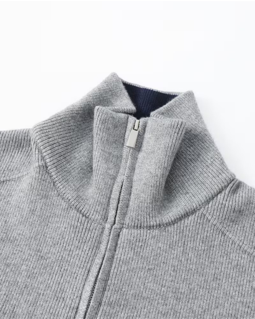 Ulf | Full Zip Knit Cardigan with Stand Collar