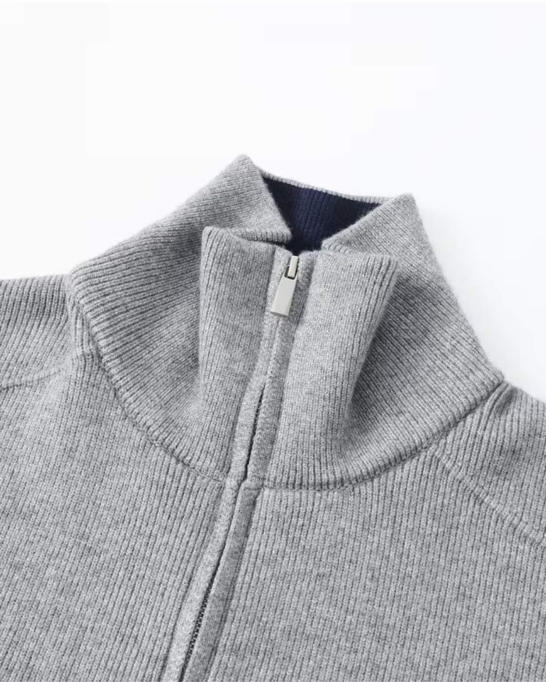 Ulf | Full Zip Knit Cardigan with Stand Collar