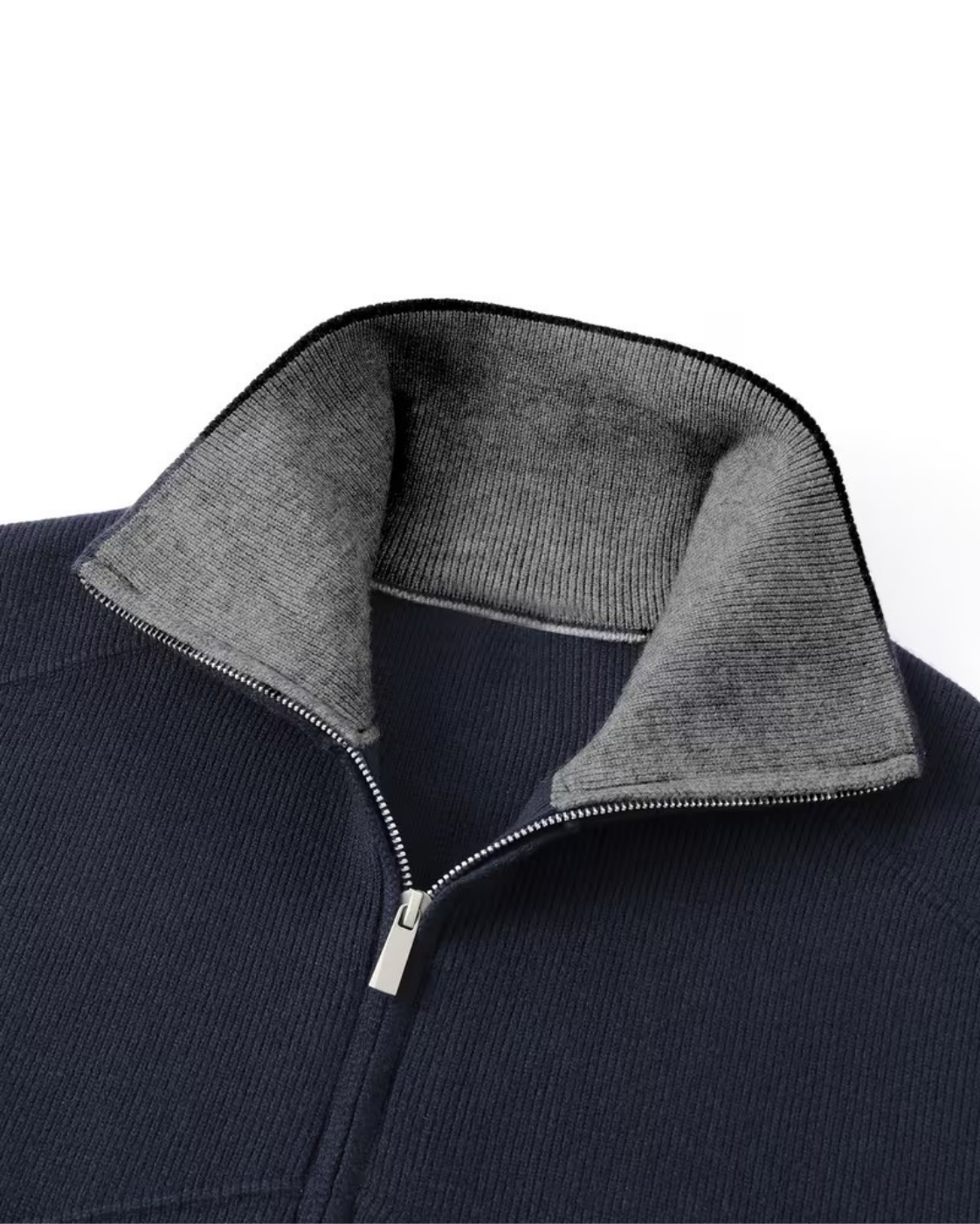 Ulf | Full Zip Knit Cardigan with Stand Collar