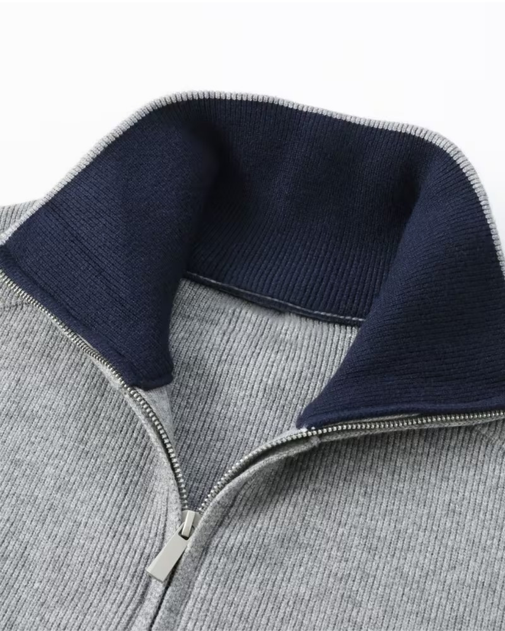 Ulf | Full Zip Knit Cardigan with Stand Collar