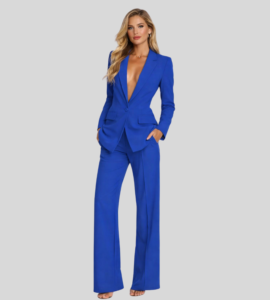Susannah | Tailored Blazer & Wide Leg Trouser Suit Set