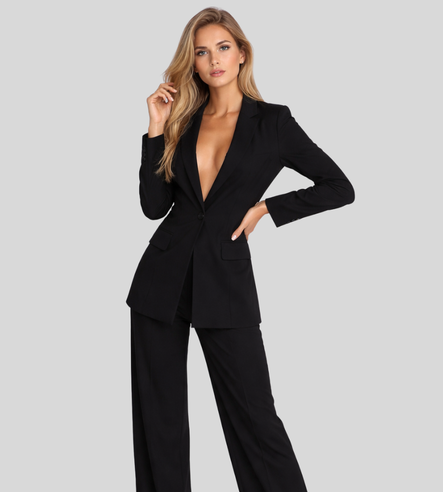 Susannah | Tailored Blazer & Wide Leg Trouser Suit Set