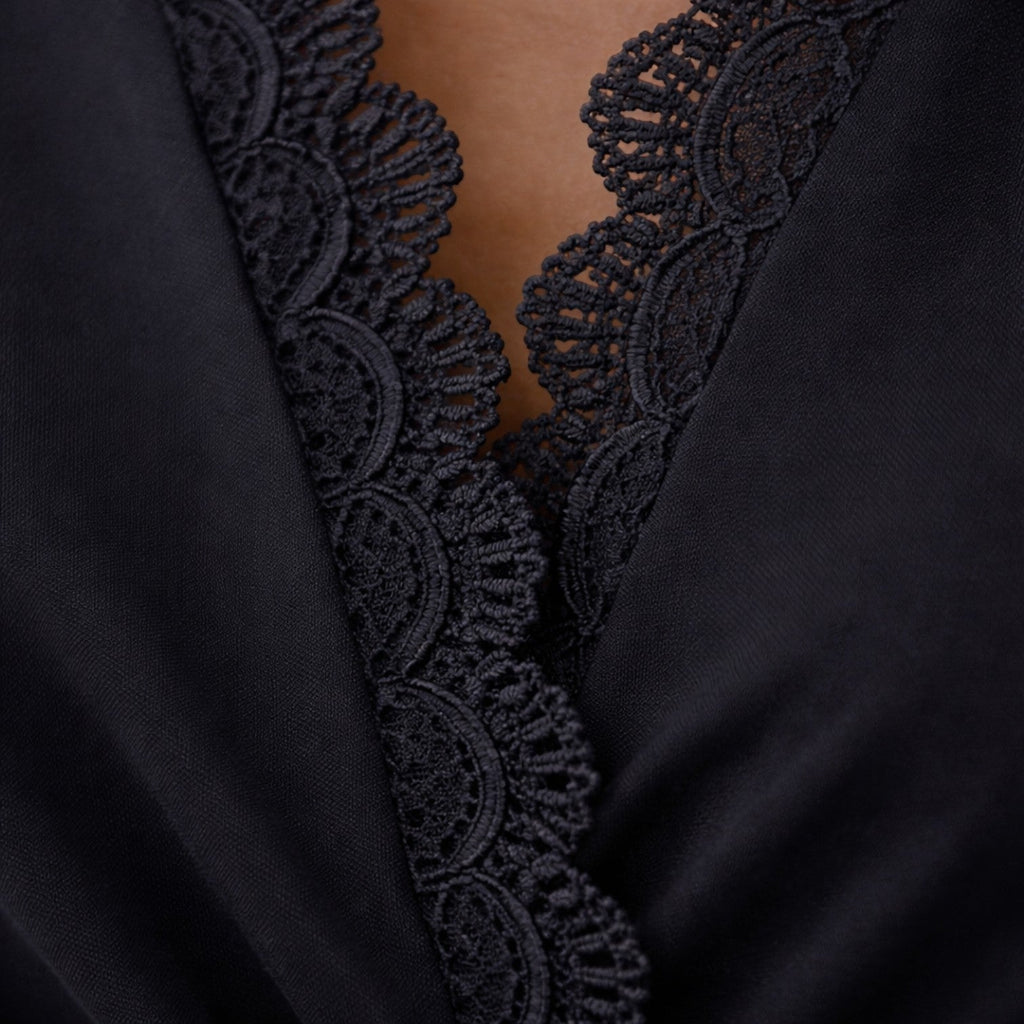 Nora | Lace-Sleeve Midi Dress
