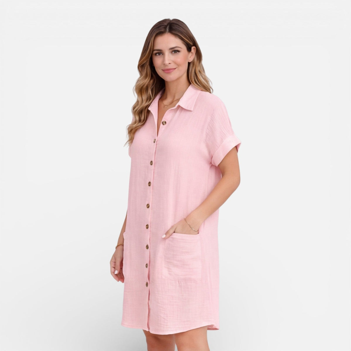 Lily | Linen Shirt Dress with Pockets