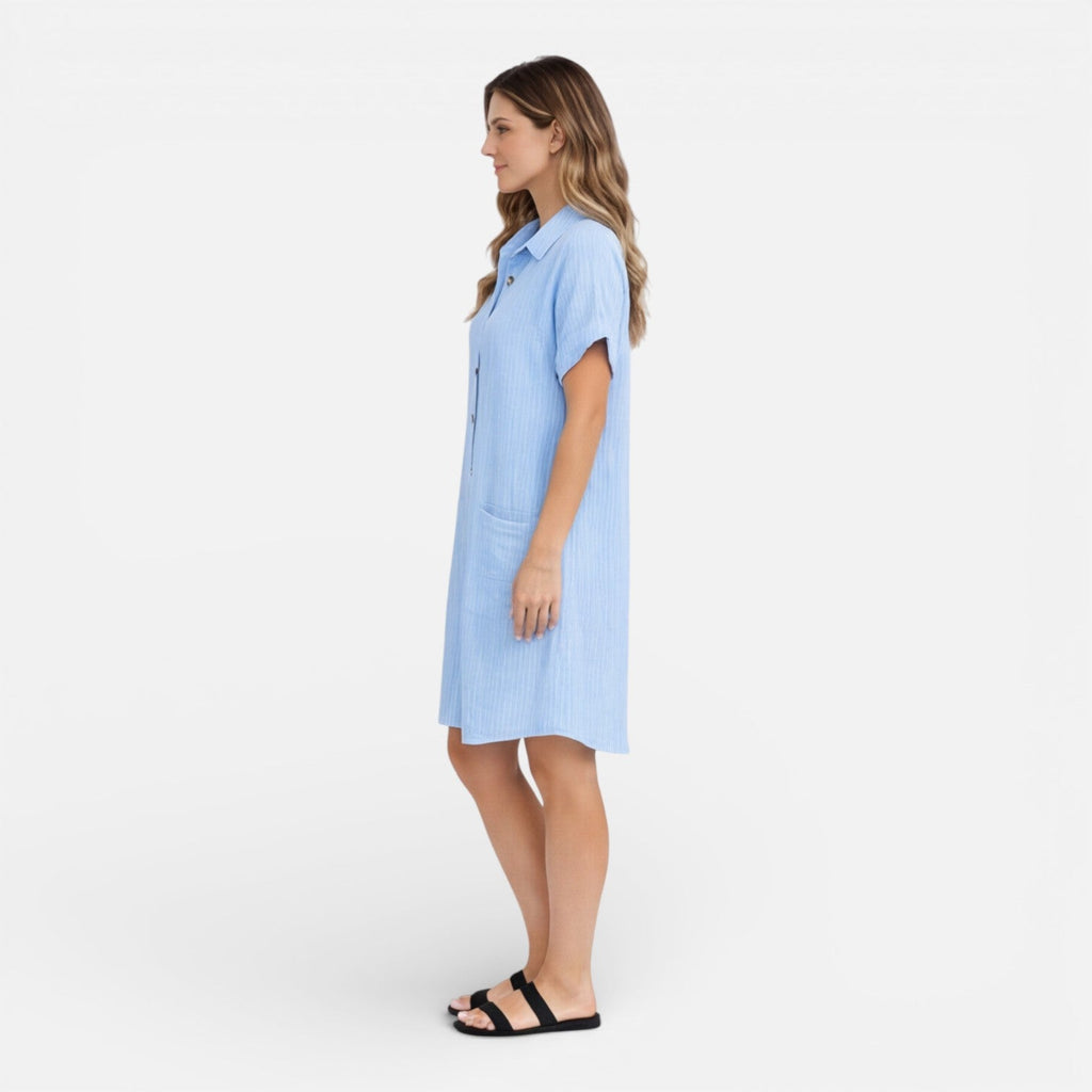 Lily | Linen Shirt Dress with Pockets
