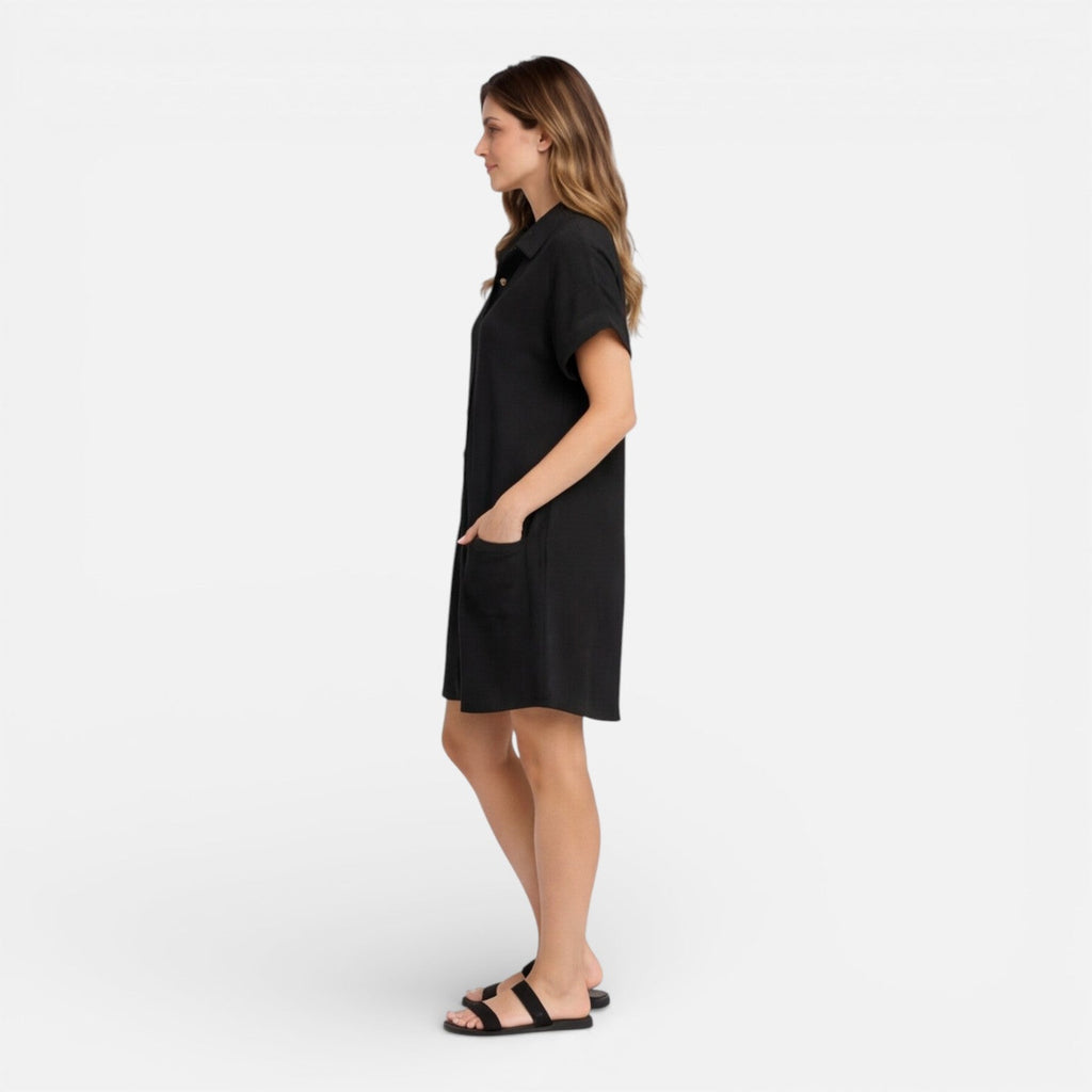 Lily | Linen Shirt Dress with Pockets