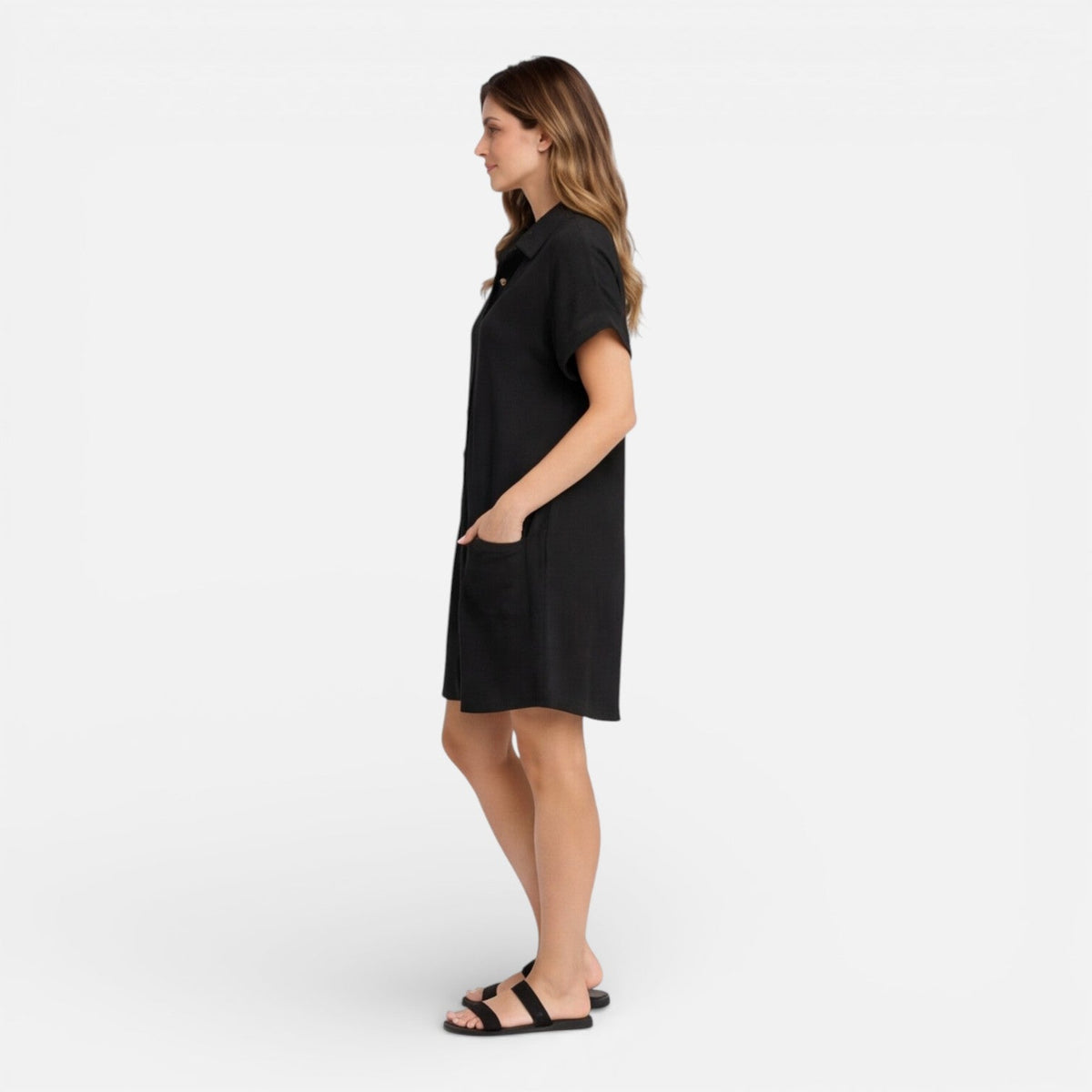 Lily | Linen Shirt Dress with Pockets