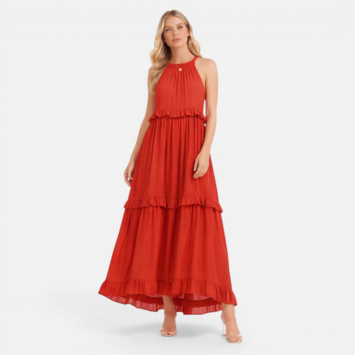 Mia | Tiered Halter Maxi Dress
