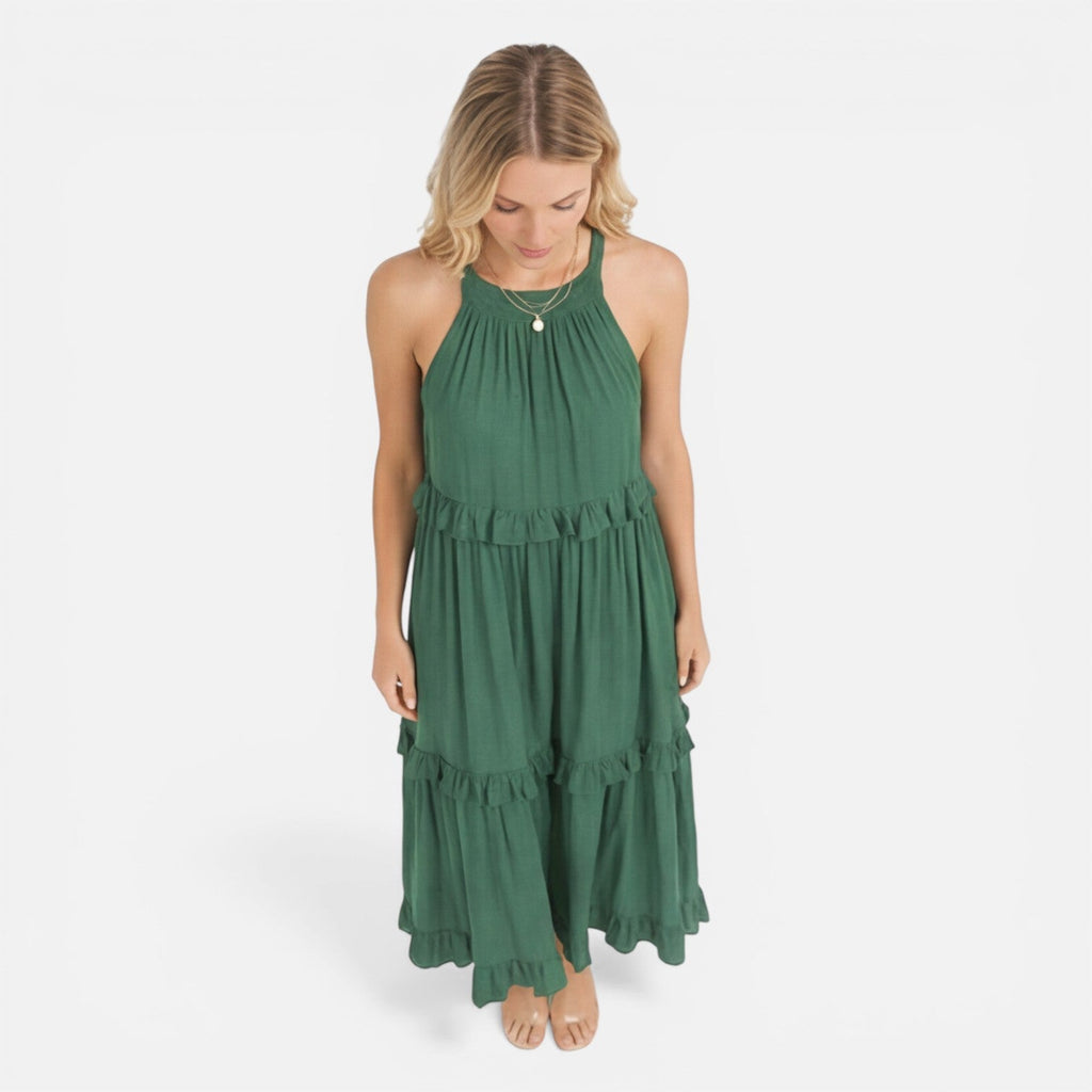 Mia | Tiered Halter Maxi Dress