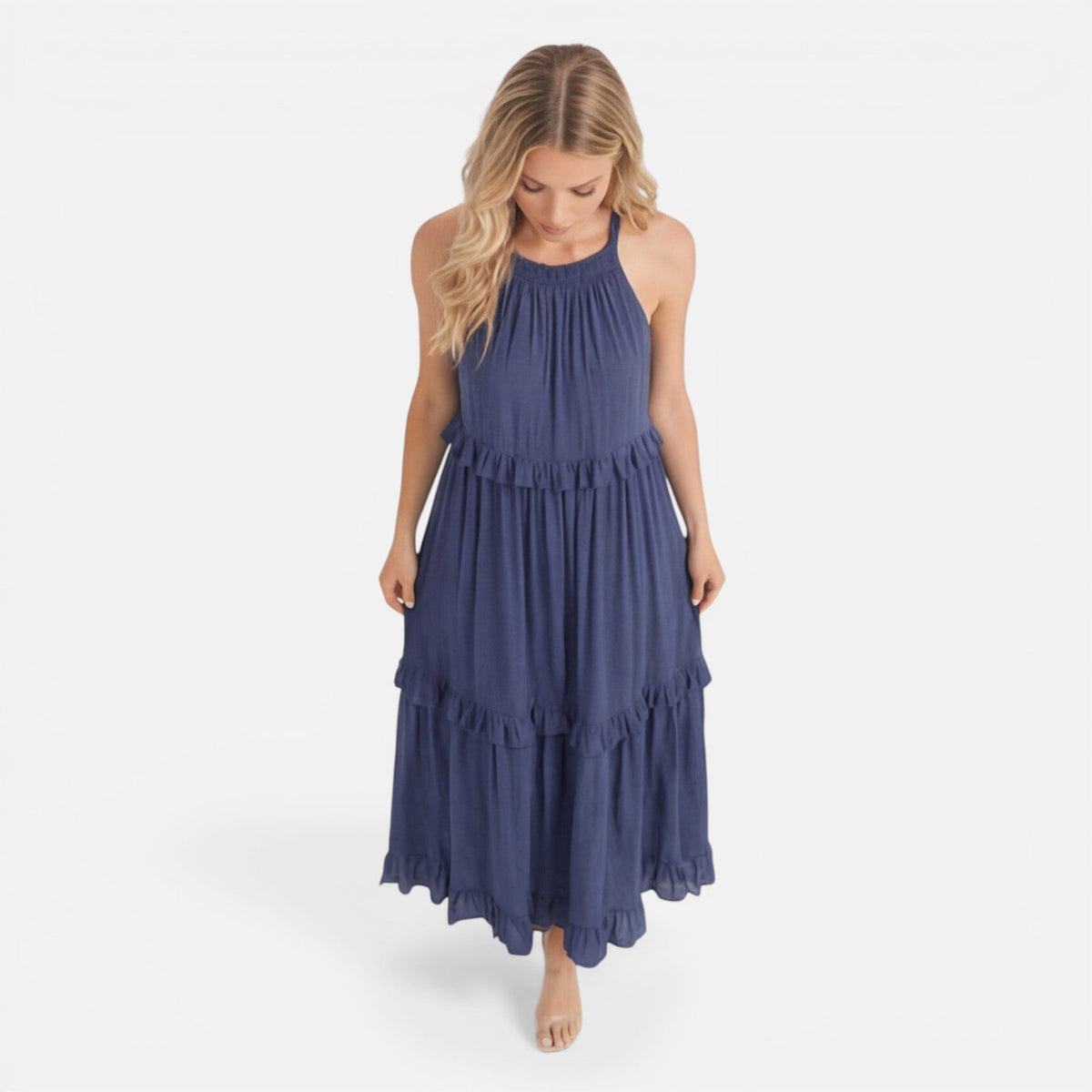 Mia | Tiered Halter Maxi Dress