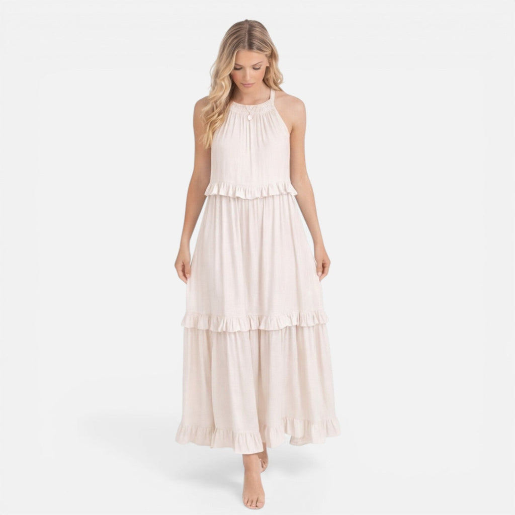 Mia | Tiered Halter Maxi Dress