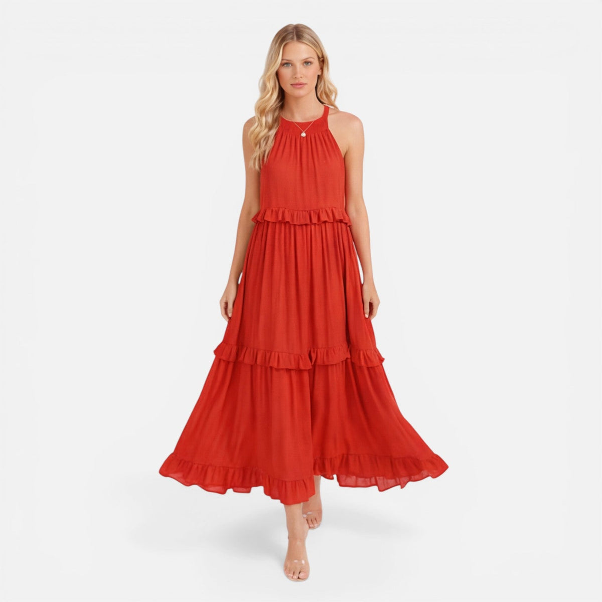 Mia | Tiered Halter Maxi Dress