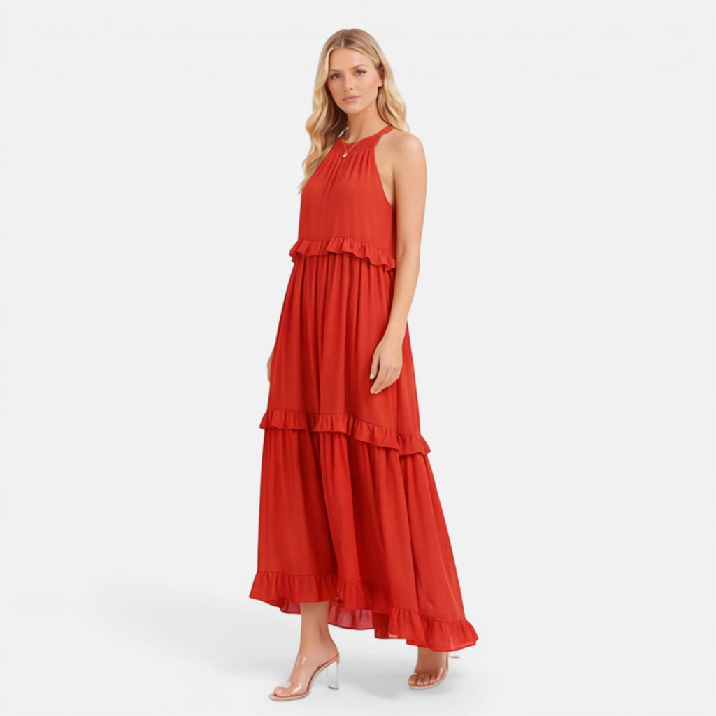 Mia | Tiered Halter Maxi Dress