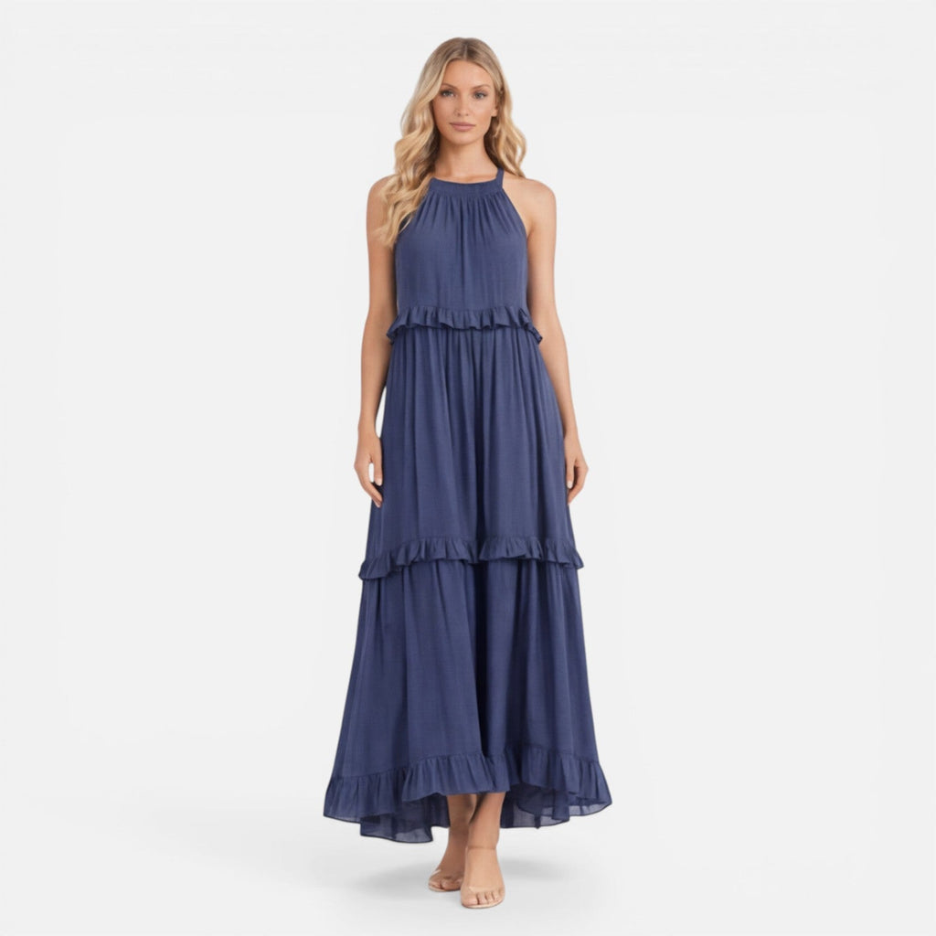 Mia | Tiered Halter Maxi Dress