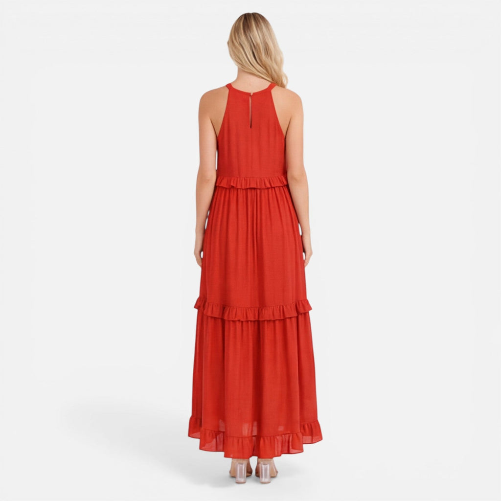 Mia | Tiered Halter Maxi Dress