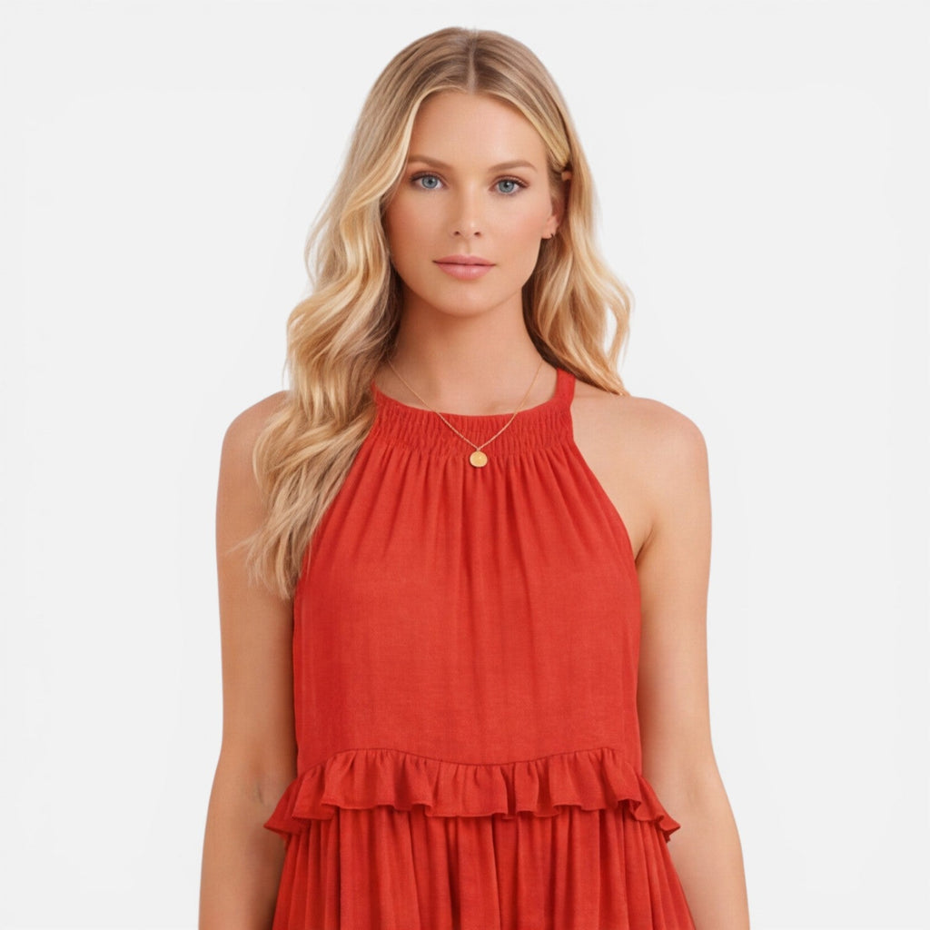 Mia | Tiered Halter Maxi Dress