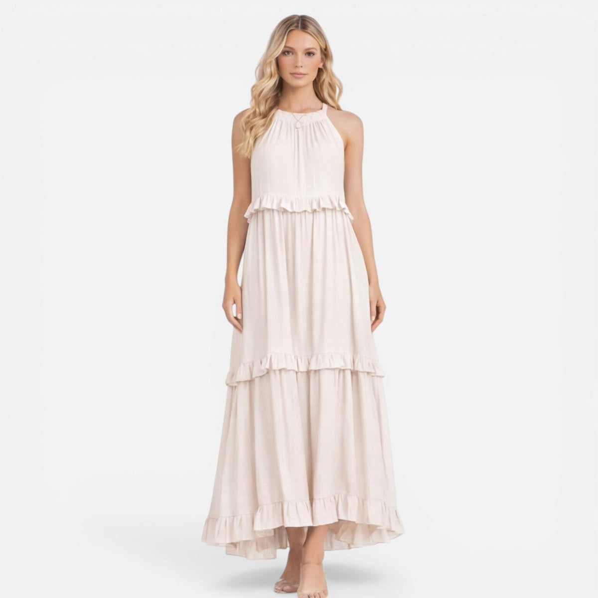Mia | Tiered Halter Maxi Dress