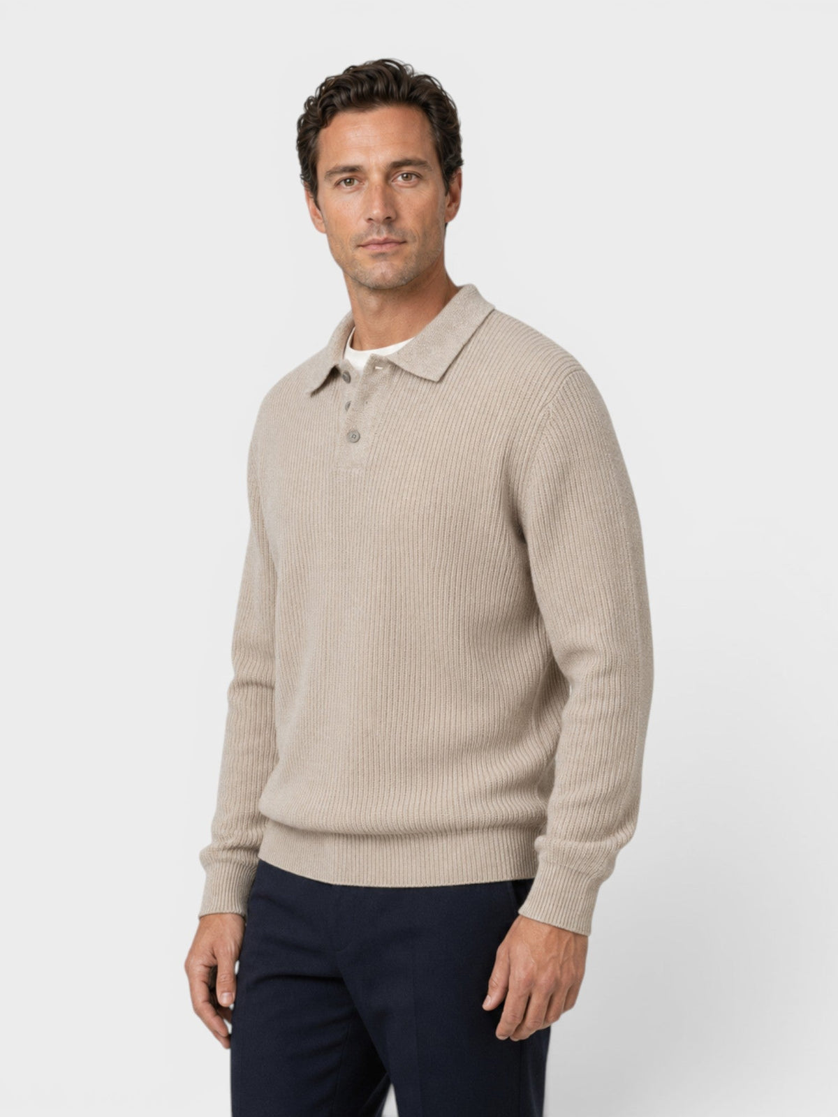Yale | Ribbed Knit Polo Sweater