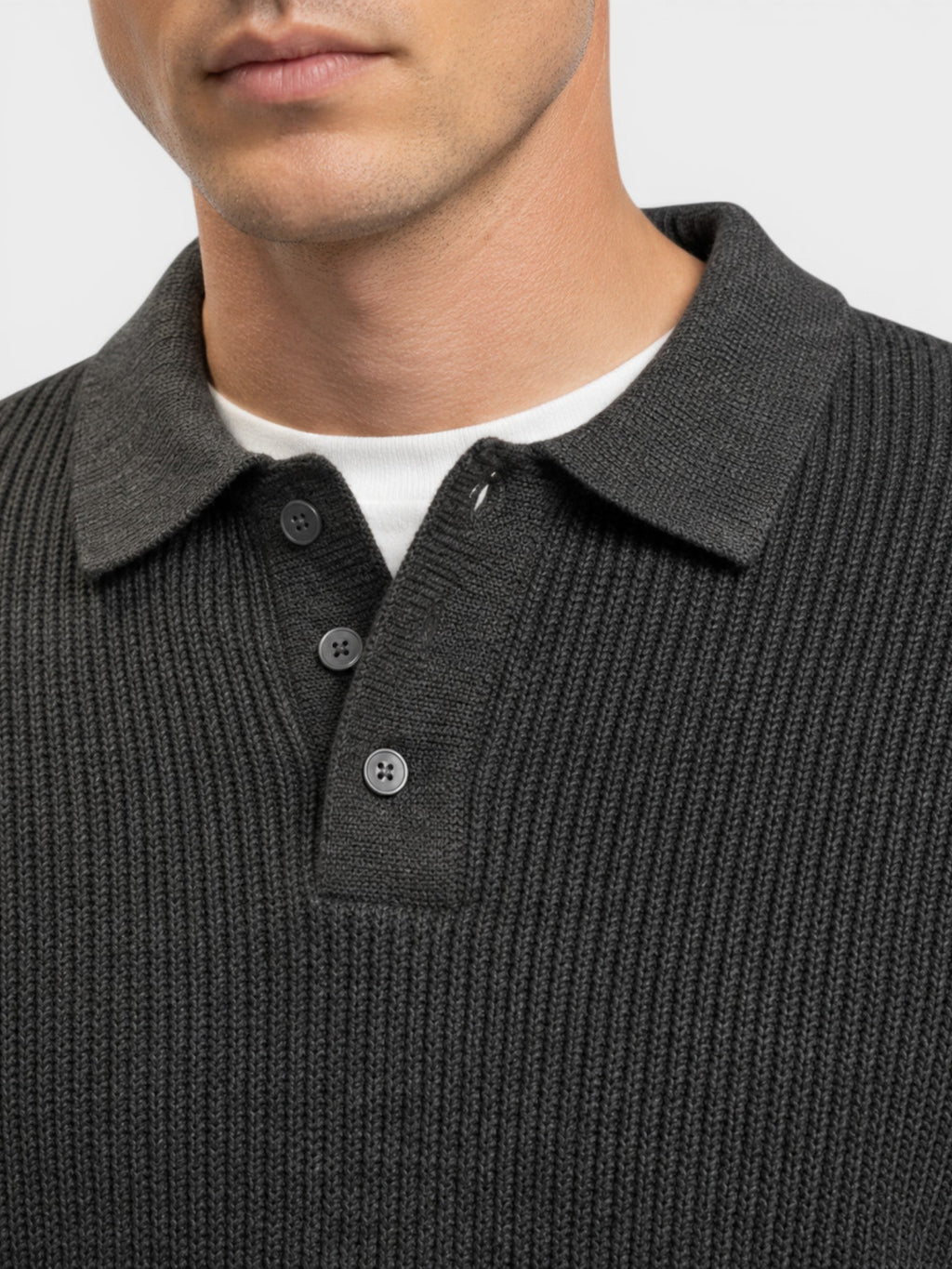 Yale | Ribbed Knit Polo Sweater