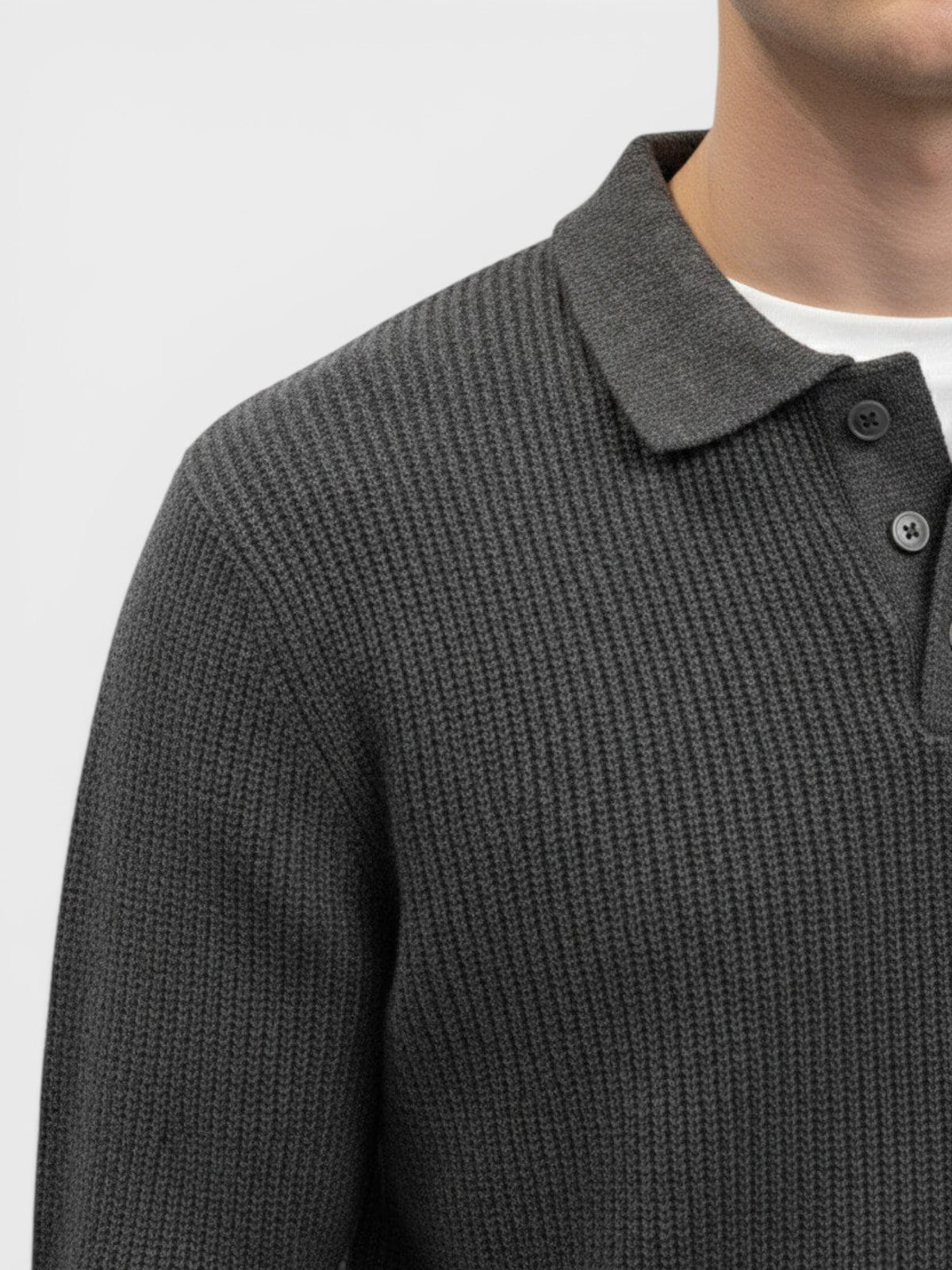 Yale | Ribbed Knit Polo Sweater