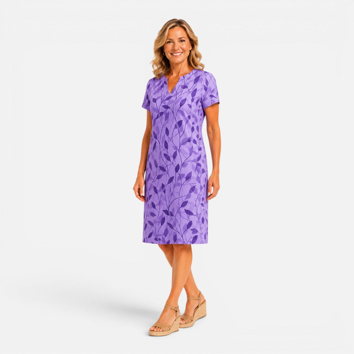 Ivy | Printed V-Neck Midi Dress
