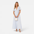 Juliet | Deep V-Neck Puff Sleeve Maxi Dress