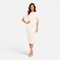 Georgia | Pearl Split-Sleeve Sheath Midi Dress