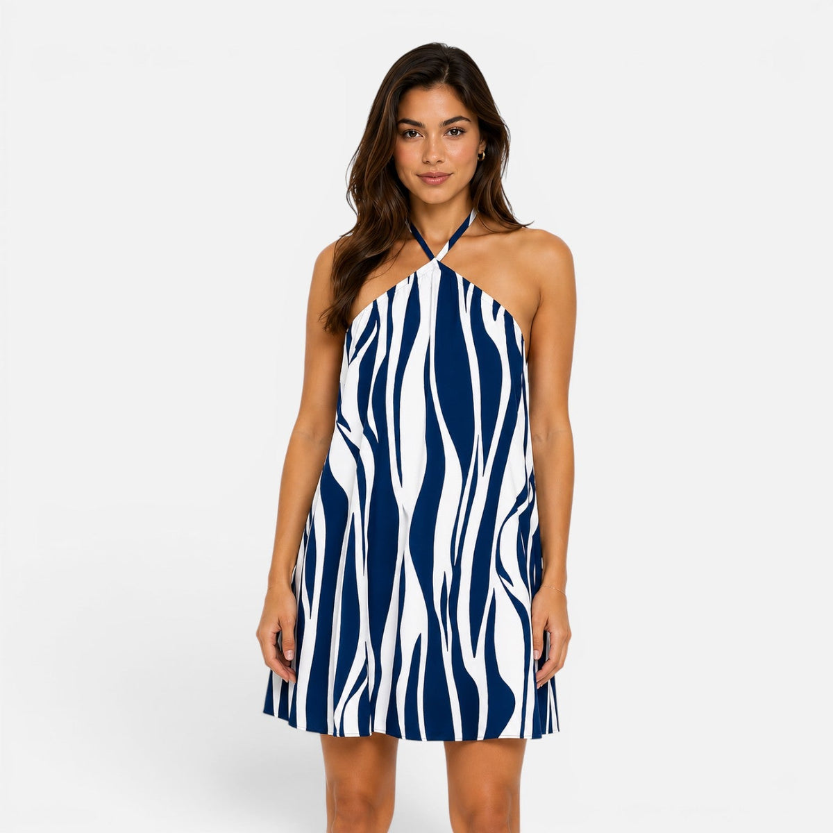 Coraline | Tropical Halter Mini Dress