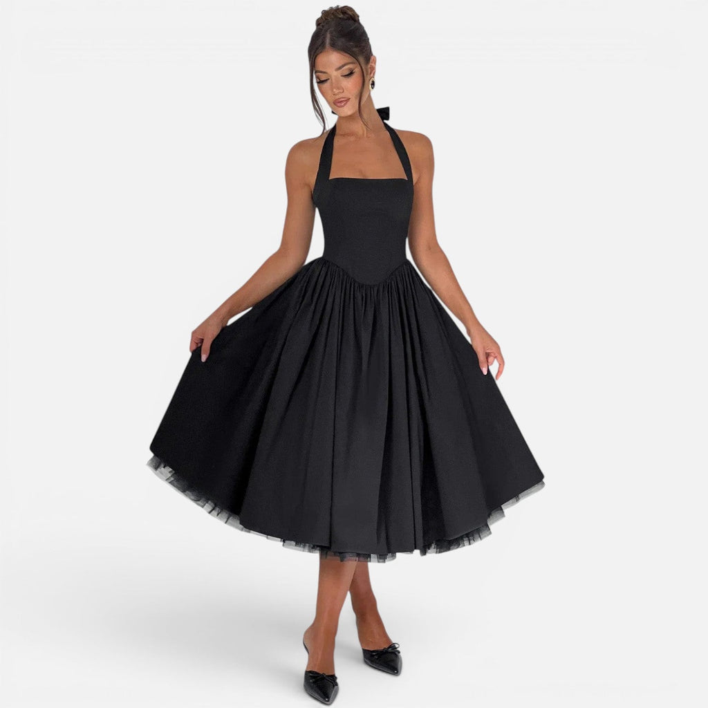 Magnolia | Backless Corset Halter Midi Dress