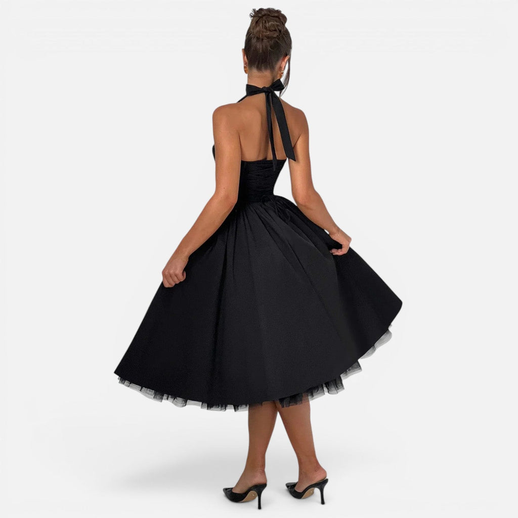 Magnolia | Backless Corset Halter Midi Dress