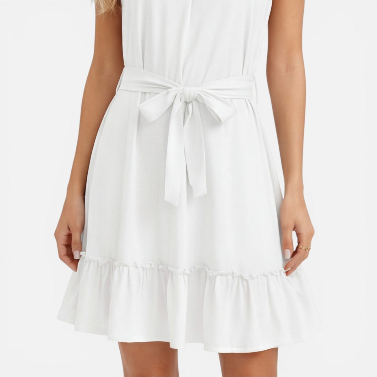 Ursula | Halter Neck Tie Waist Mini Dress