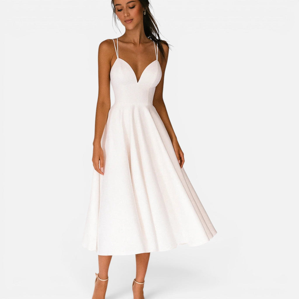 Nadia | Open-Back Flowing Waist Midi Dress