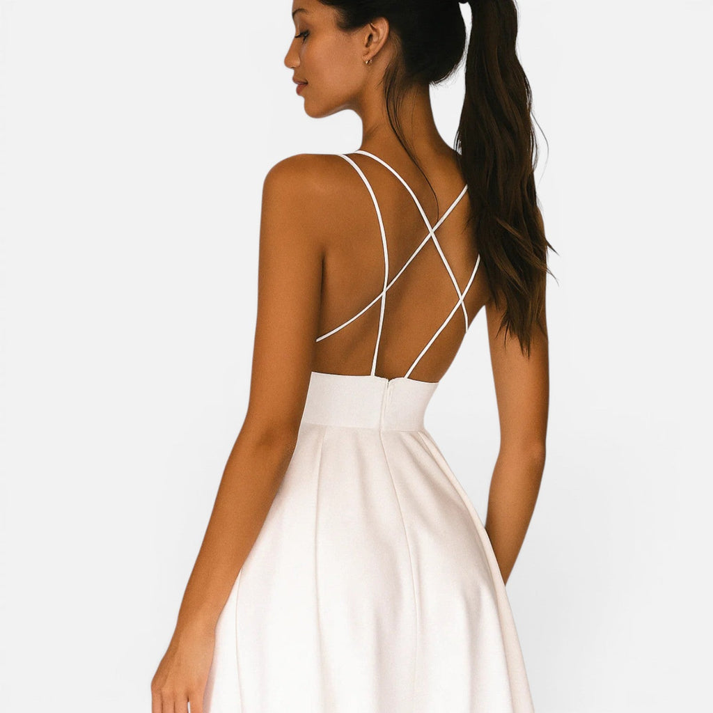 Nadia | Open-Back Flowing Waist Midi Dress