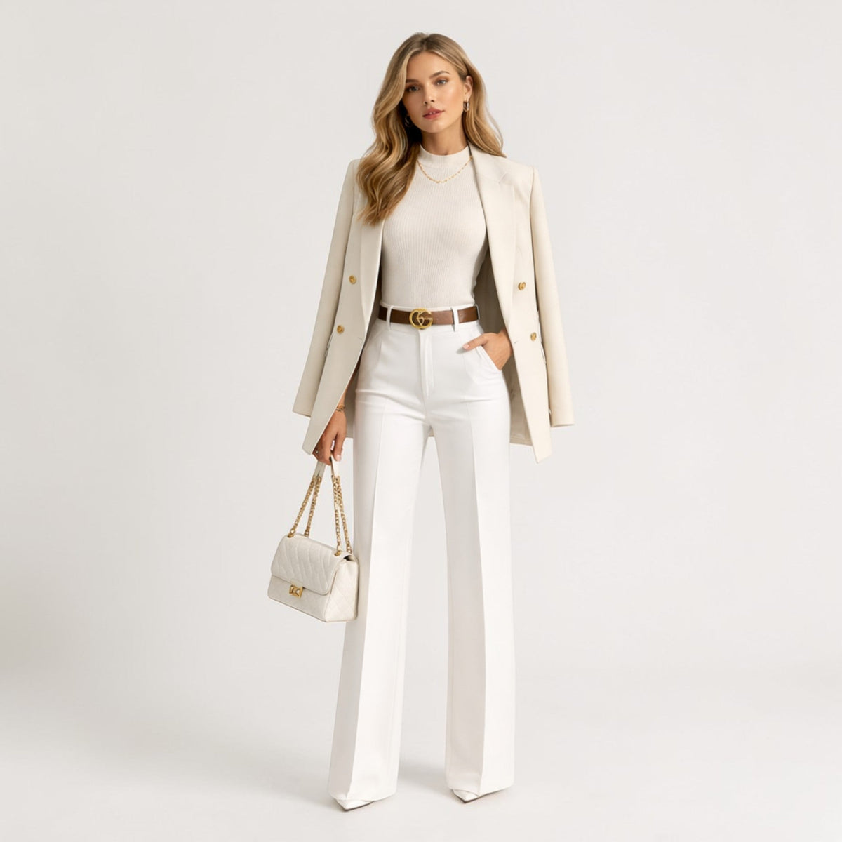 Calantha | High Waist Wide Leg Trousers