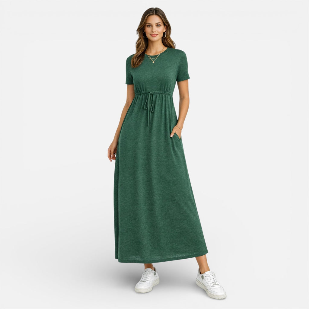 Millie | Cotton Short Sleeve Maxi Dress