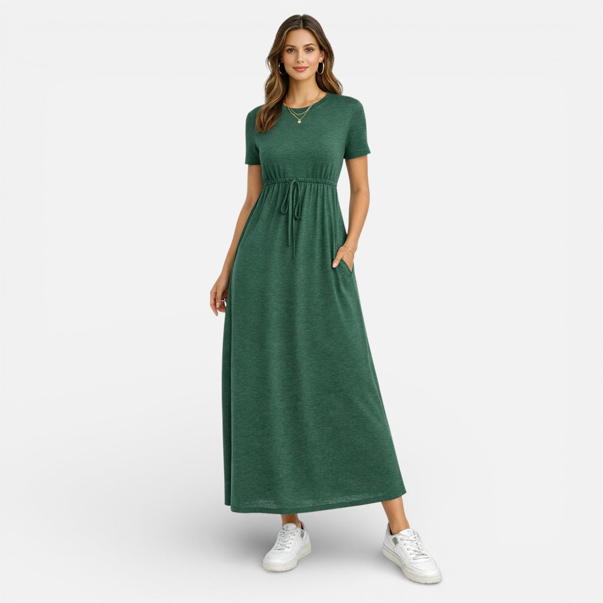 Millie | Cotton Short Sleeve Maxi Dress