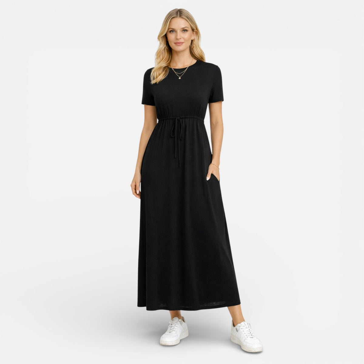 Millie | Cotton Short Sleeve Maxi Dress
