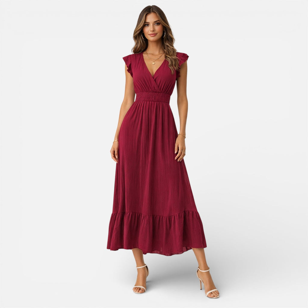 Vera | Wrap Silhouette Sleeveless Maxi Dress