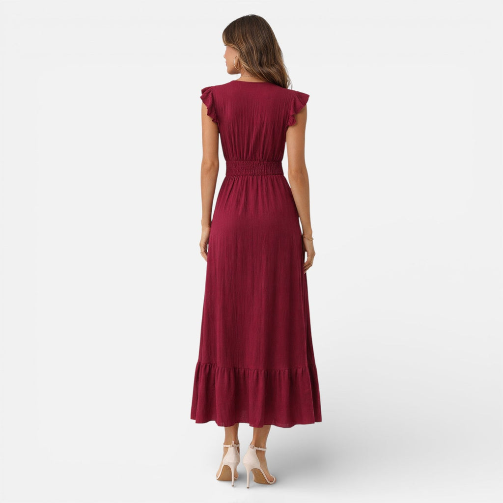 Vera | Wrap Silhouette Sleeveless Maxi Dress