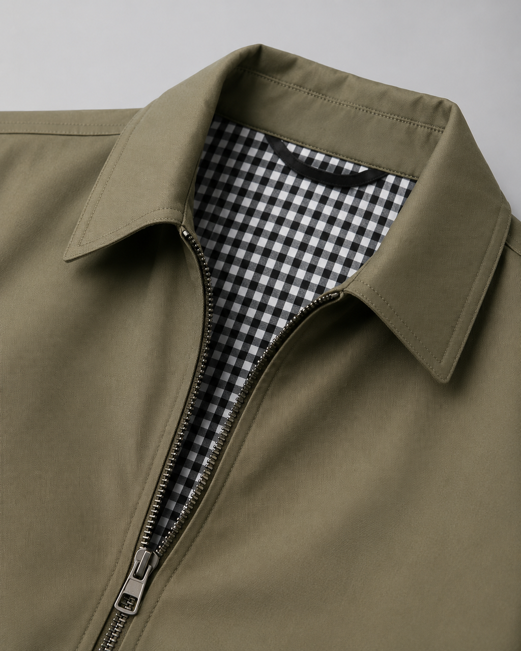 Piers | Lightweight Harrington Jacket with Check Lining