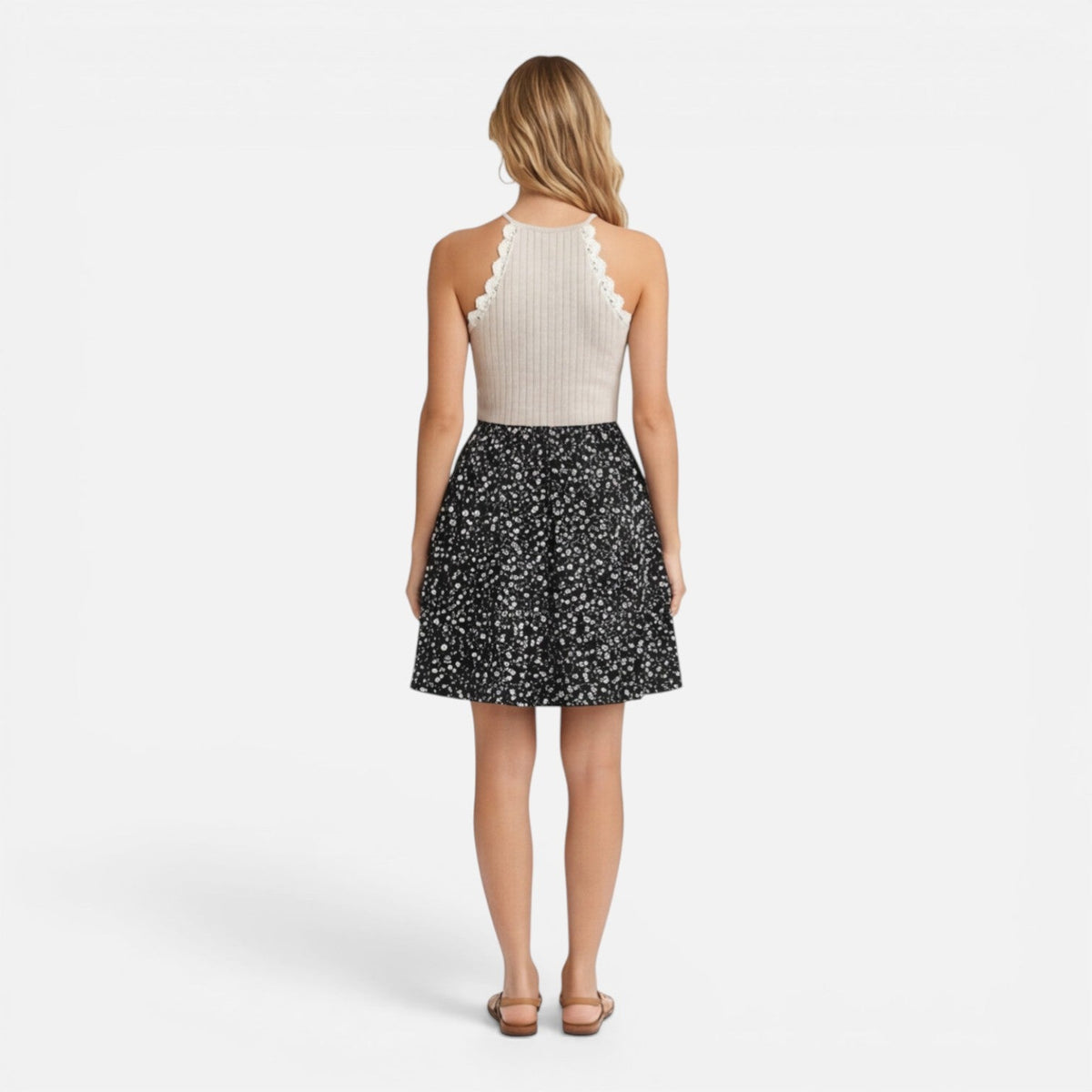 Ava | Slim Fit Lace Trim Dress