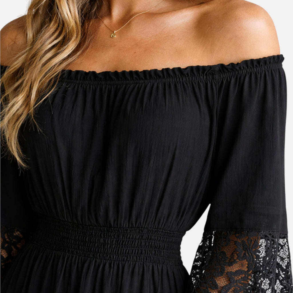 Josie | Off-Shoulder Lace Maxi Dress
