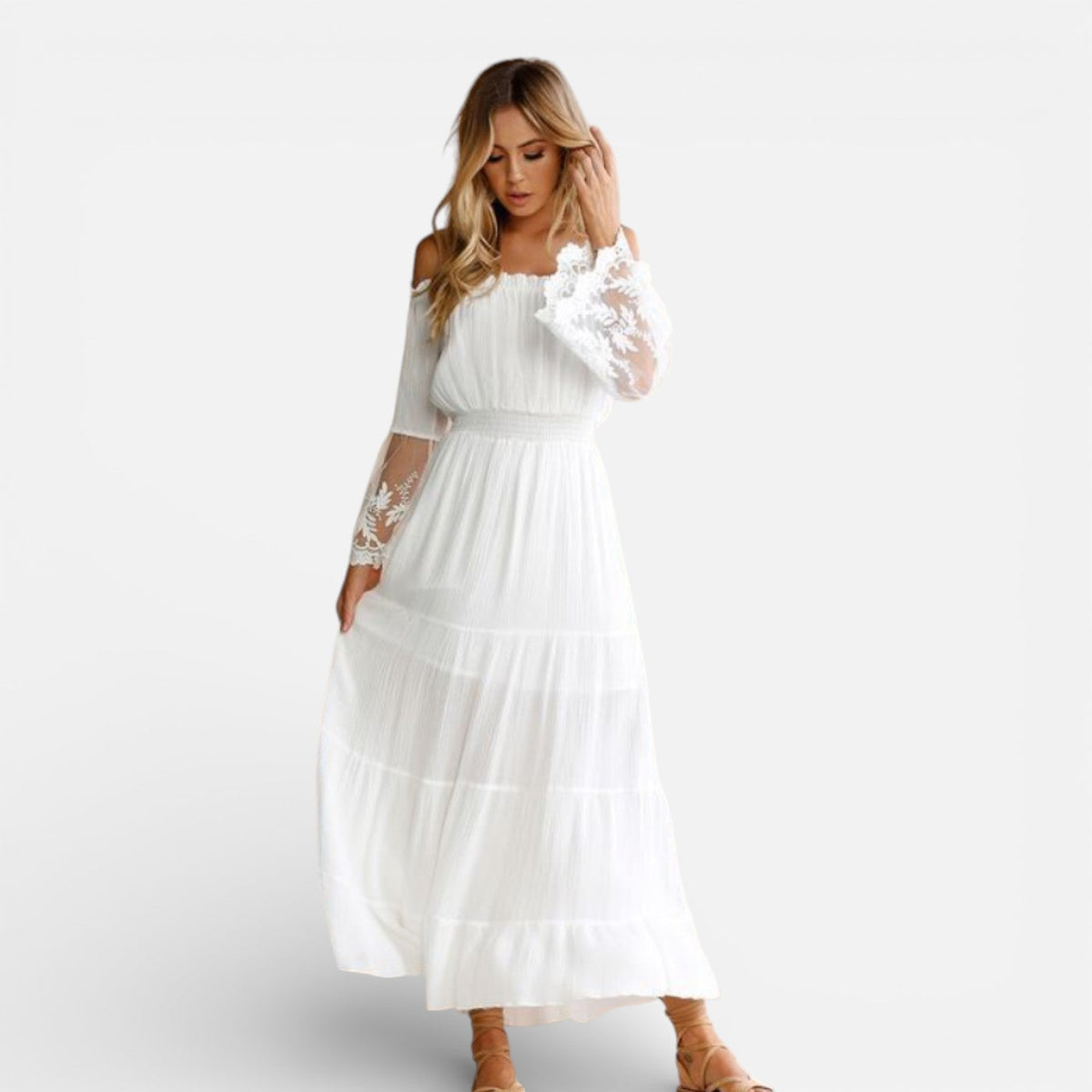 Josie | Off-Shoulder Lace Maxi Dress