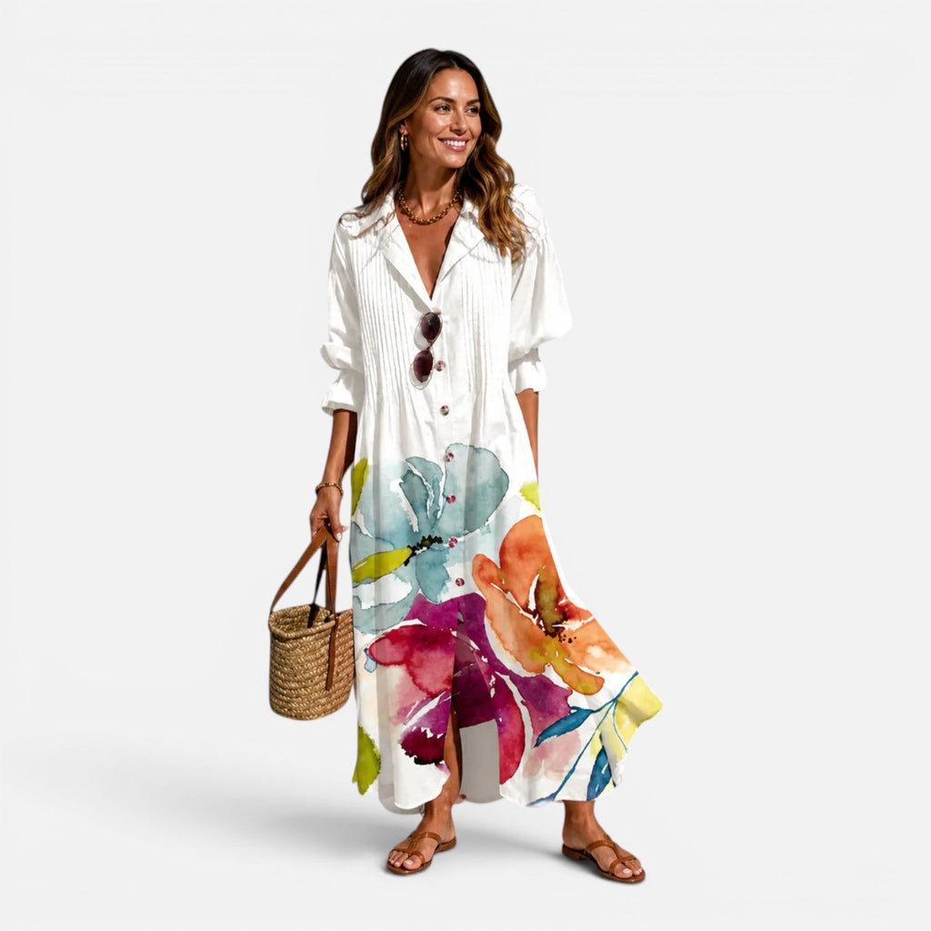 Celeste | Bohemian Button-Front Maxi Dress